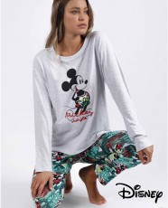 Pijama largo punto de algodón. Mickey Jungle - Disney - Detalle camiseta