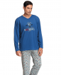 Pijama largo punto camiseta. Baseball - Assman - Pizarra