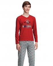 Pijama largo punto camiseta. Baseball - Assman - Hermes