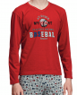 Pijama largo punto camiseta. Baseball - Assman - Pizarra - Detalle