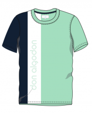 Camiseta algodón manga corta. Tricolor - Don Algodón - Verde Agua