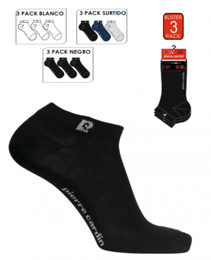 Pack-3 calcetines deportivos tobilleros Pierre Cardin